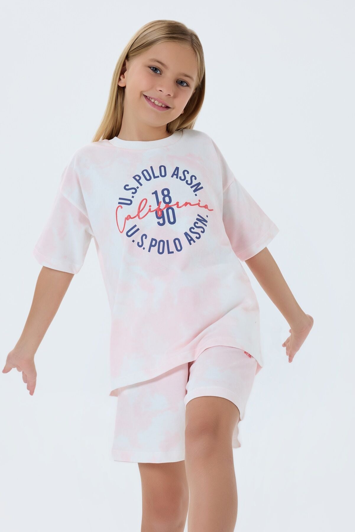 U.S. Polo Assn Kız Çocuk Pembe Şort Takım Ürün ikincil görseli