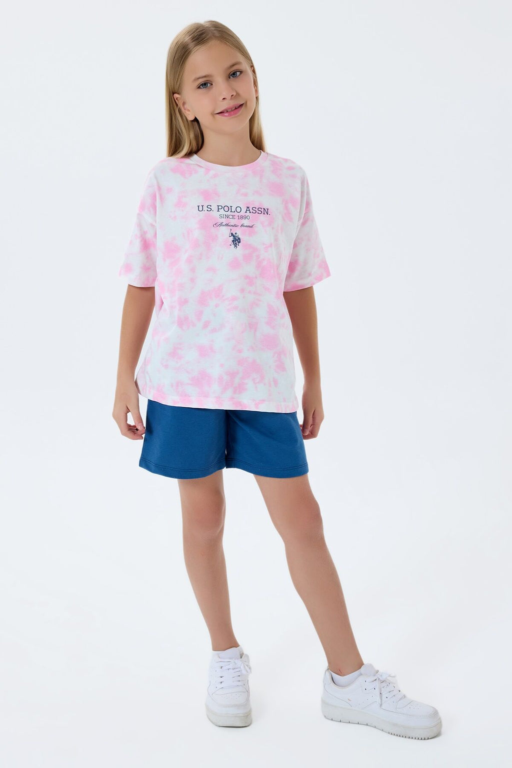 U.S. Polo Assn Kız Çocuk Pembe Şort Takım