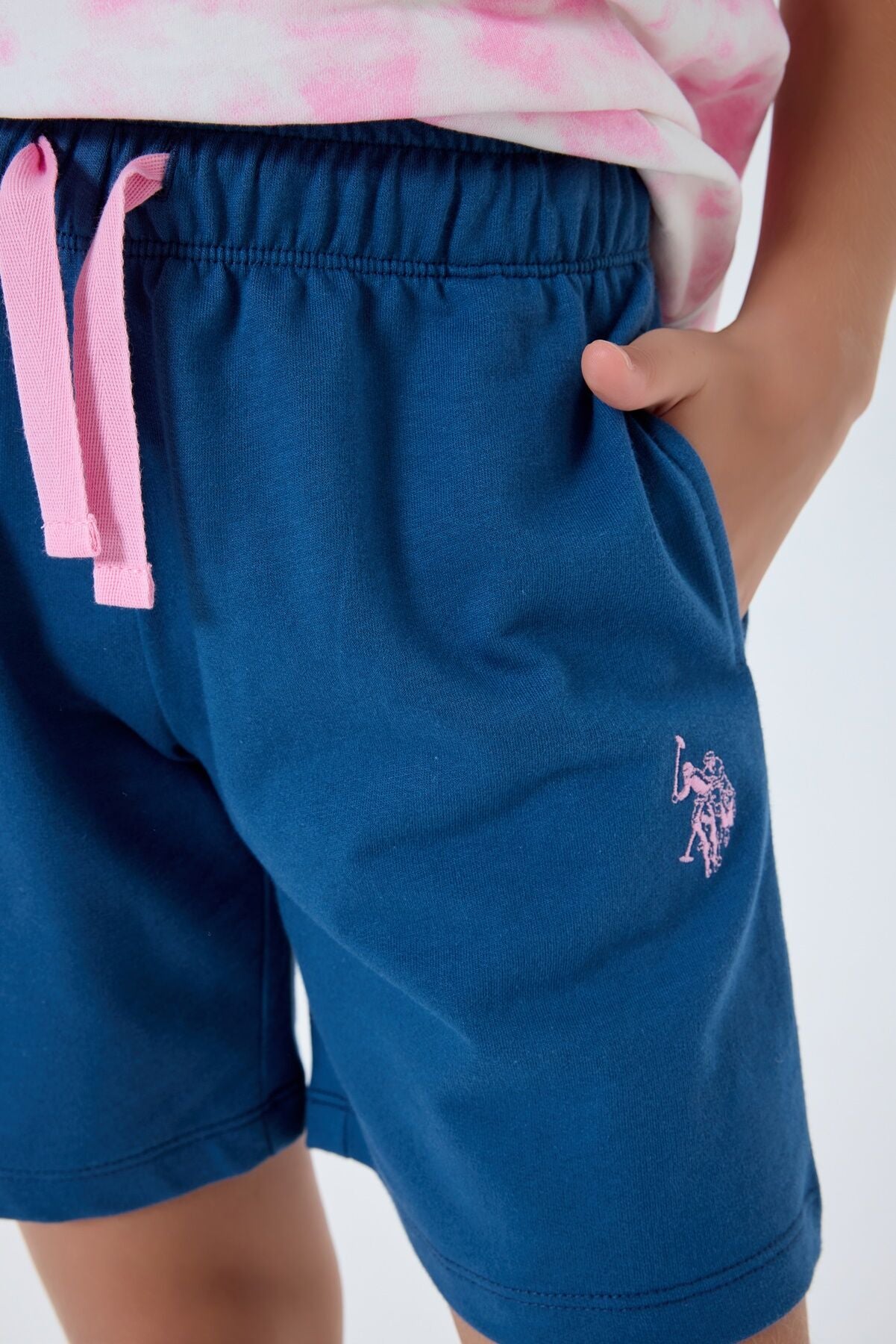 U.S. Polo Assn Kız Çocuk Pembe Şort Takım