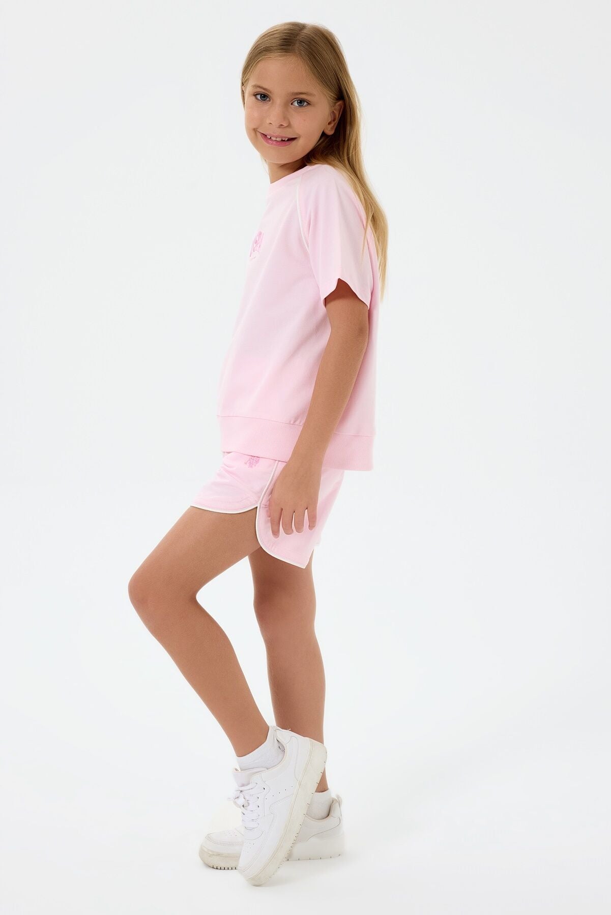 U.S. Polo Assn Kız Çocuk Pembe Şort Takım