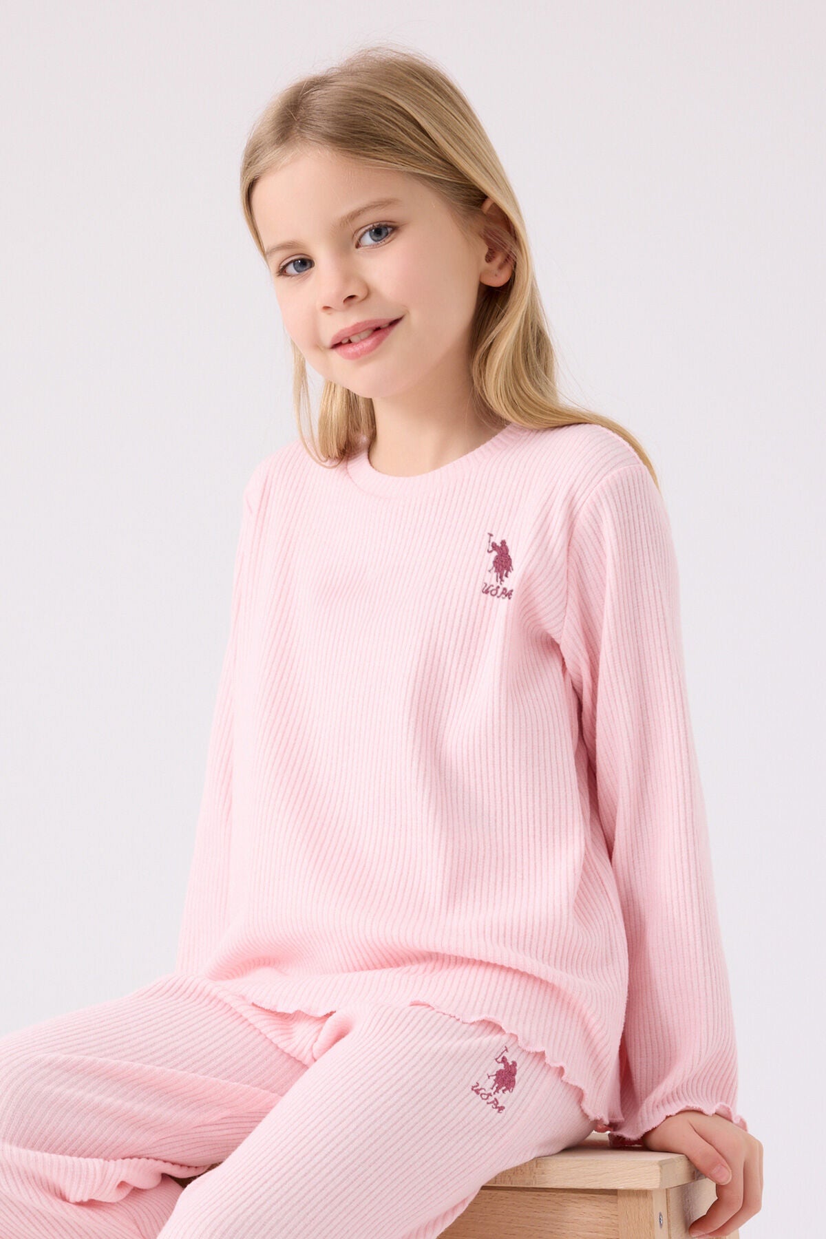 Kız Çocuk Pembe Uzun Kol Pijama Takım Ürün ikincil görseli