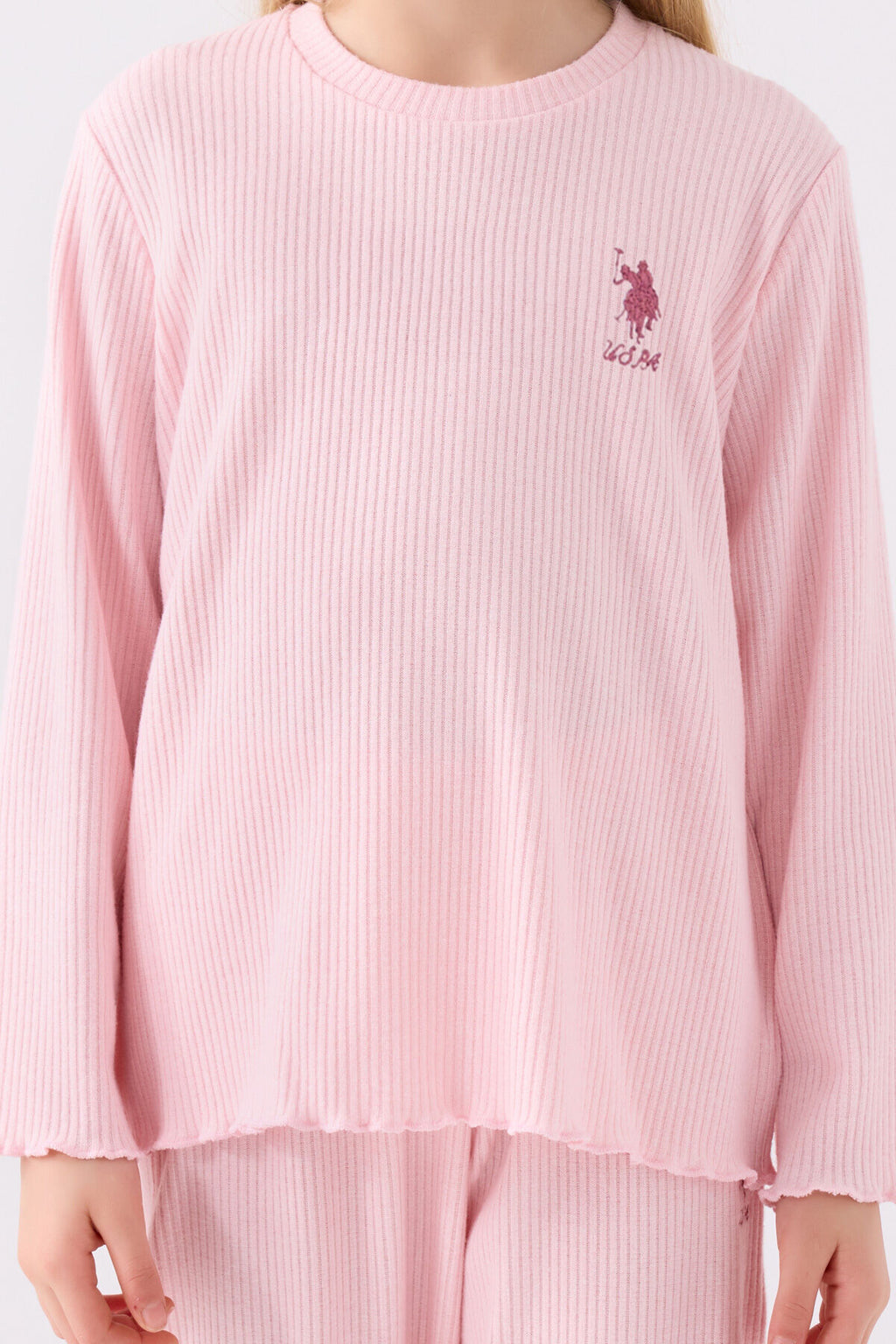 Kız Çocuk Pembe Uzun Kol Pijama Takım