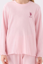 Kız Çocuk Pembe Uzun Kol Pijama Takım