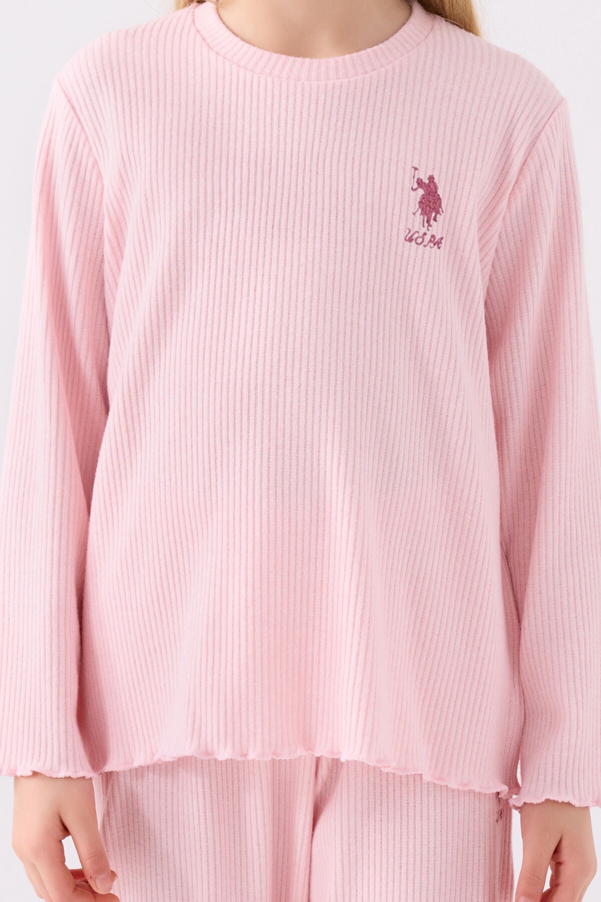 Kız Çocuk Pembe Uzun Kol Pijama Takım