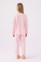 Kız Çocuk Pembe Uzun Kol Pijama Takım