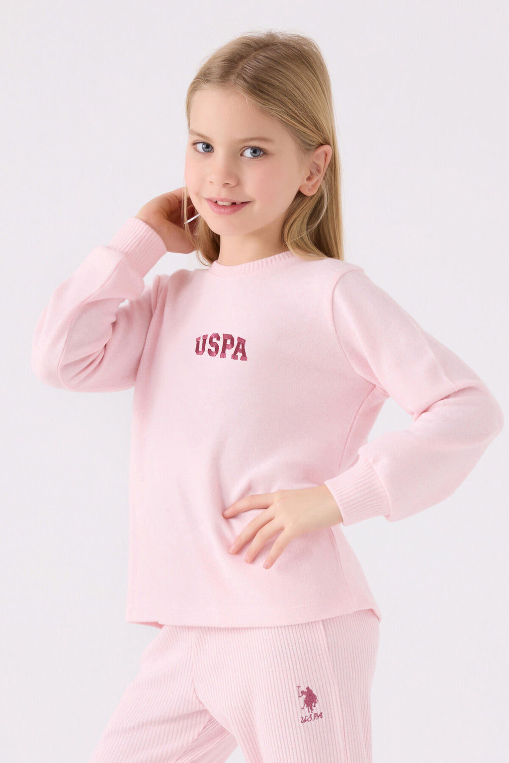 Kız Çocuk Pembe Uzun Kol Pijama Takım