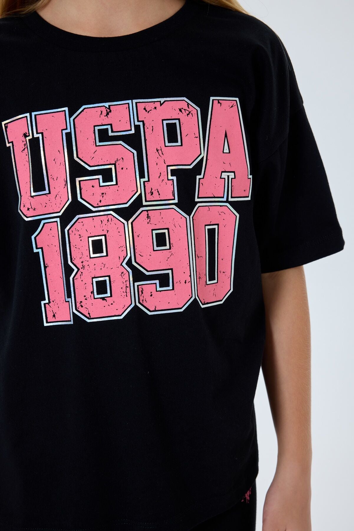 U.S. Polo Assn Kız Çocuk Siyah Tayt Takım