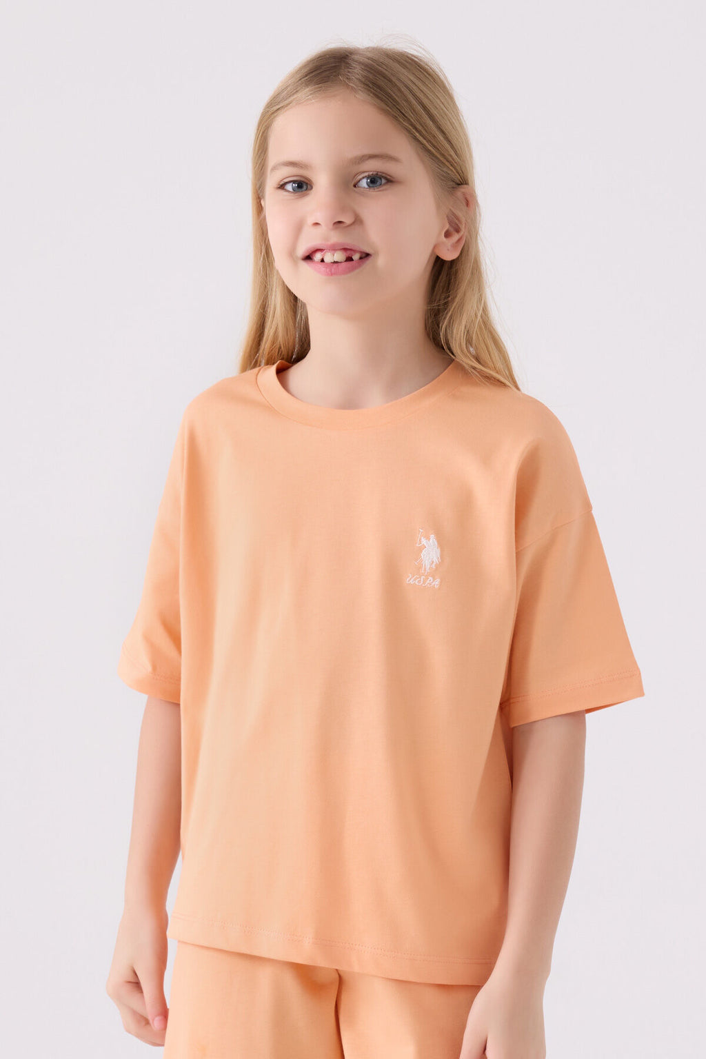 Us Polo Assn Kız Çocuk Somon Bermuda Takım