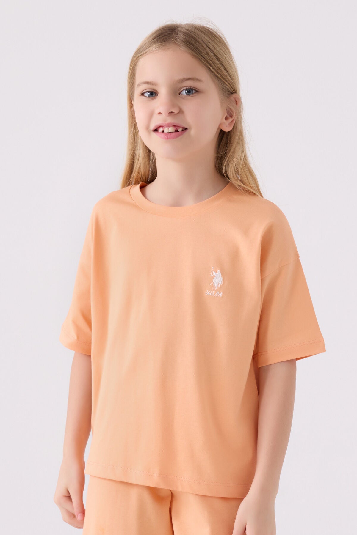 Us Polo Assn Kız Çocuk Somon Bermuda Takım