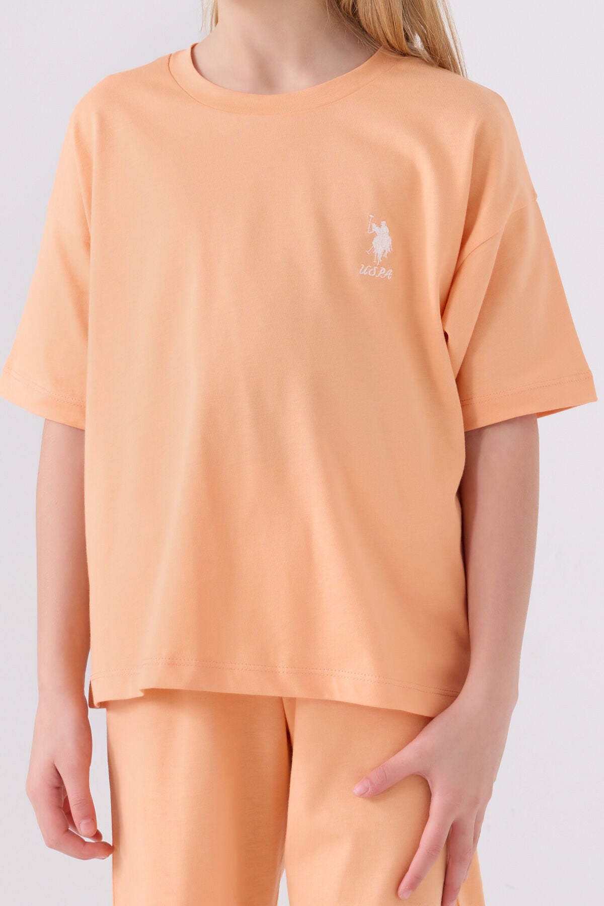 Us Polo Assn Kız Çocuk Somon Bermuda Takım