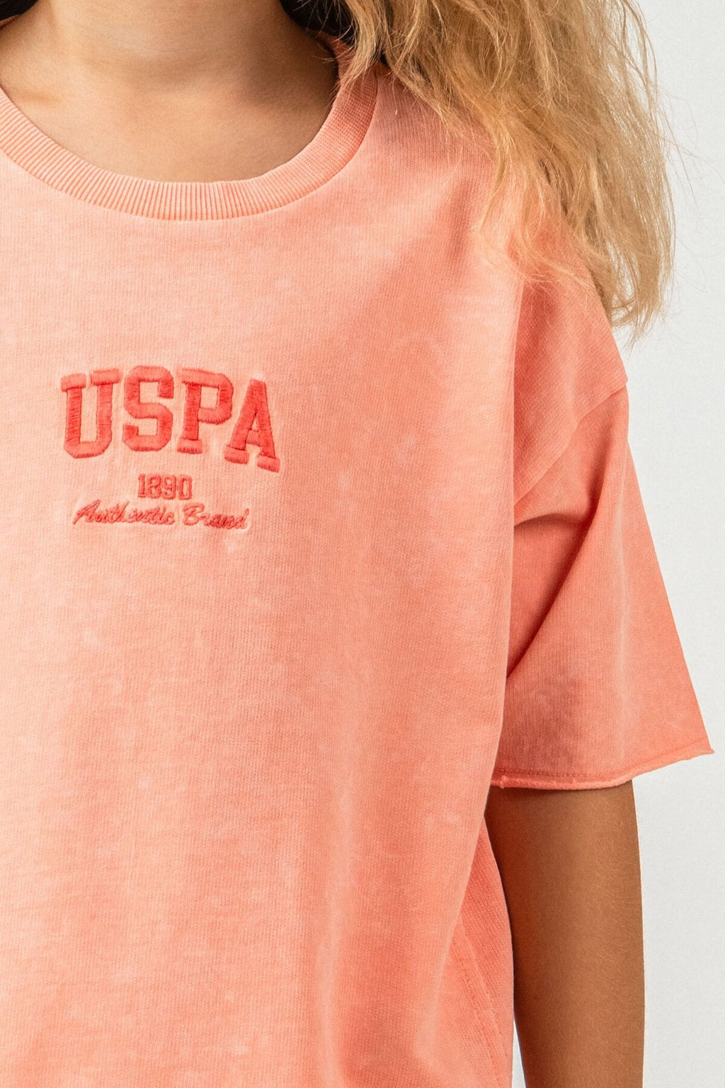 U.S. Polo Assn Kız Çocuk Turuncu Bermuda Takım