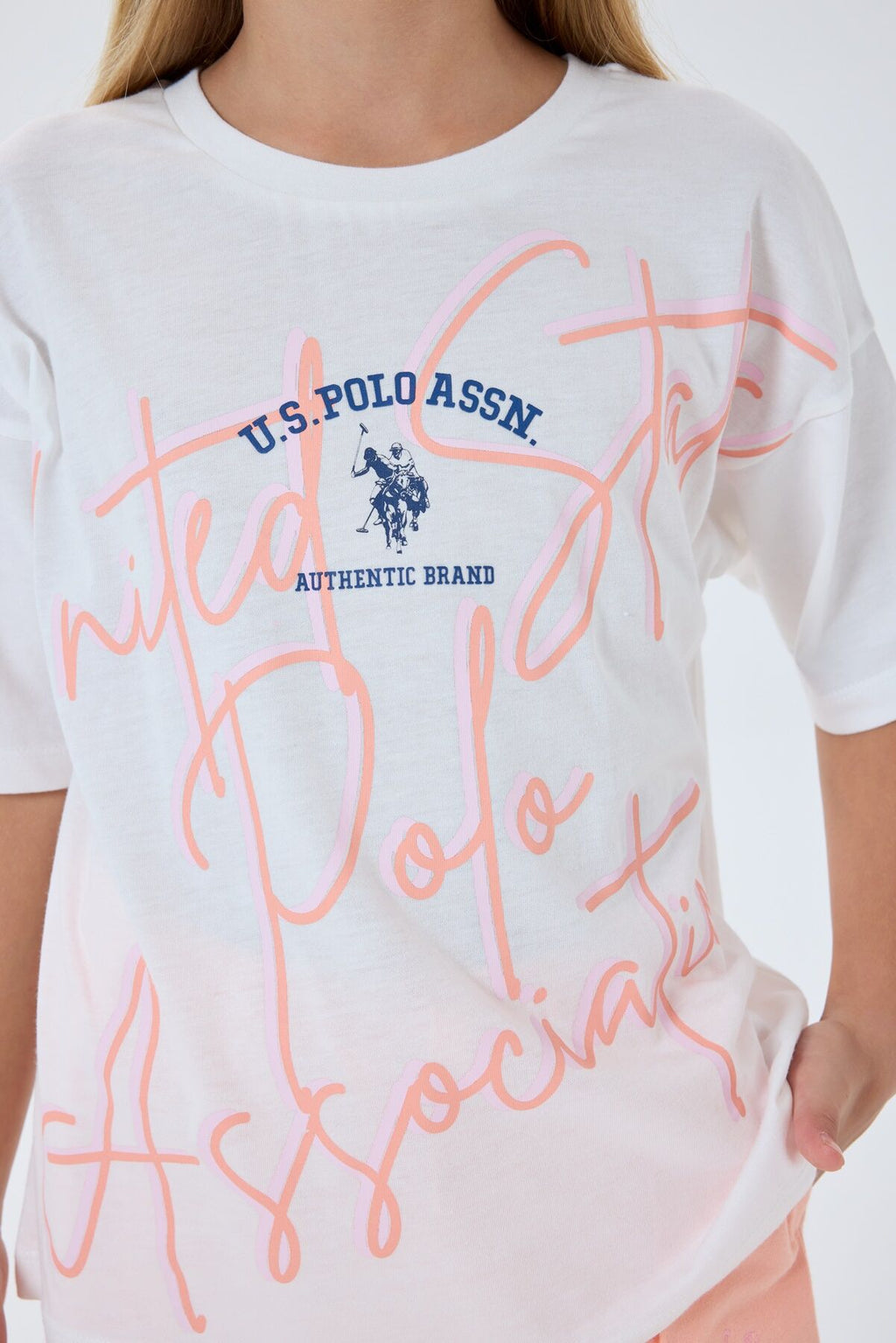 U.S. Polo Assn Kız Çocuk Turuncu Pijama Takım