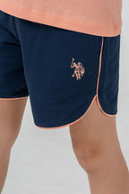 U.S. Polo Assn Kız Çocuk Turuncu Şort Takım