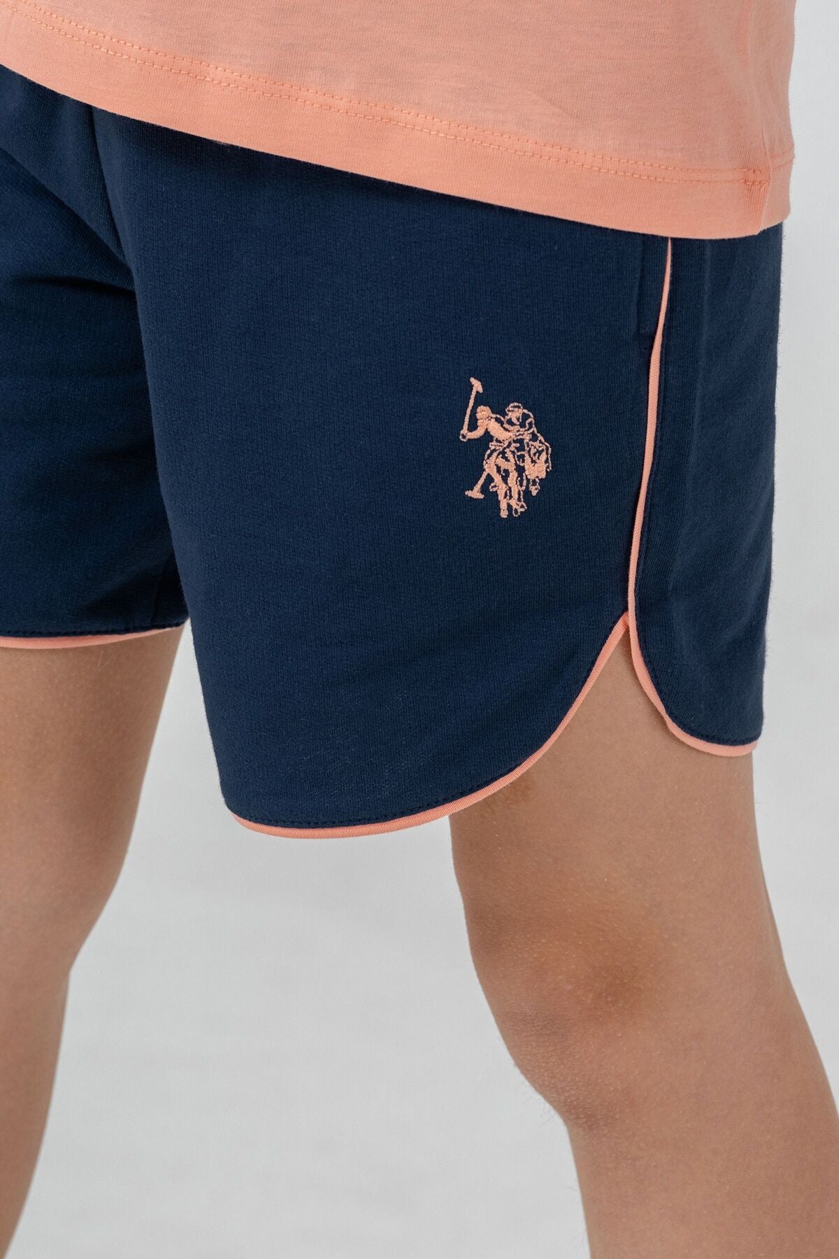 U.S. Polo Assn Kız Çocuk Turuncu Şort Takım
