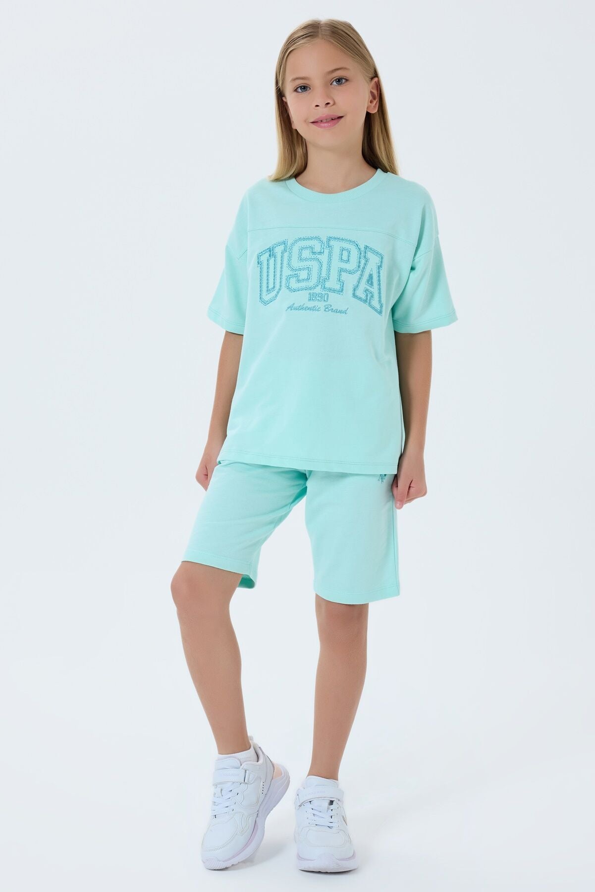 U.S. Polo Assn Kız Çocuk Yeşil Bermuda Takım Ürün ikincil görseli
