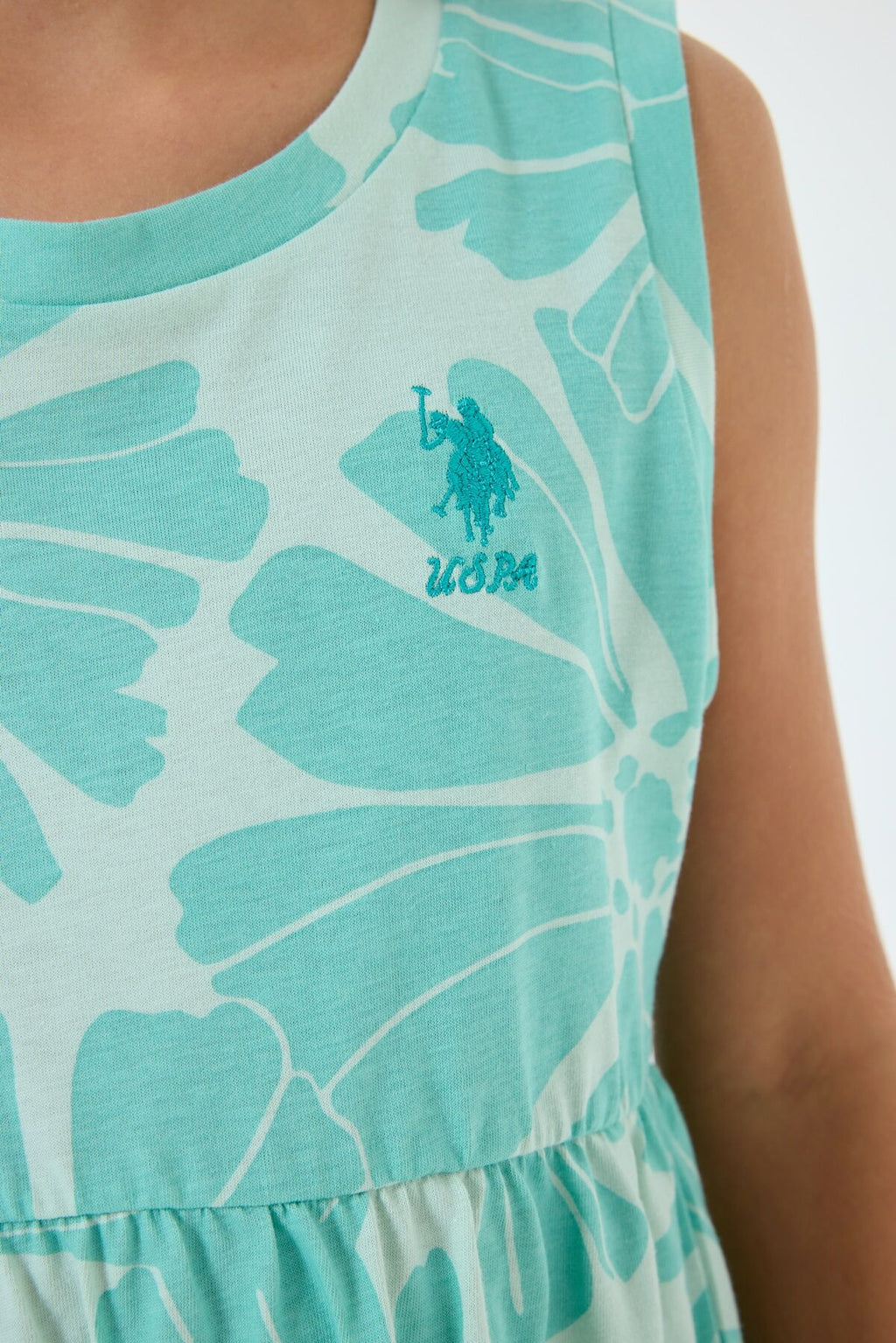 U.S. Polo Assn Kız Çocuk Yeşil Elbise