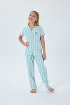 U.S. Polo Assn Kız Çocuk Yeşil Gömlek Pijama
