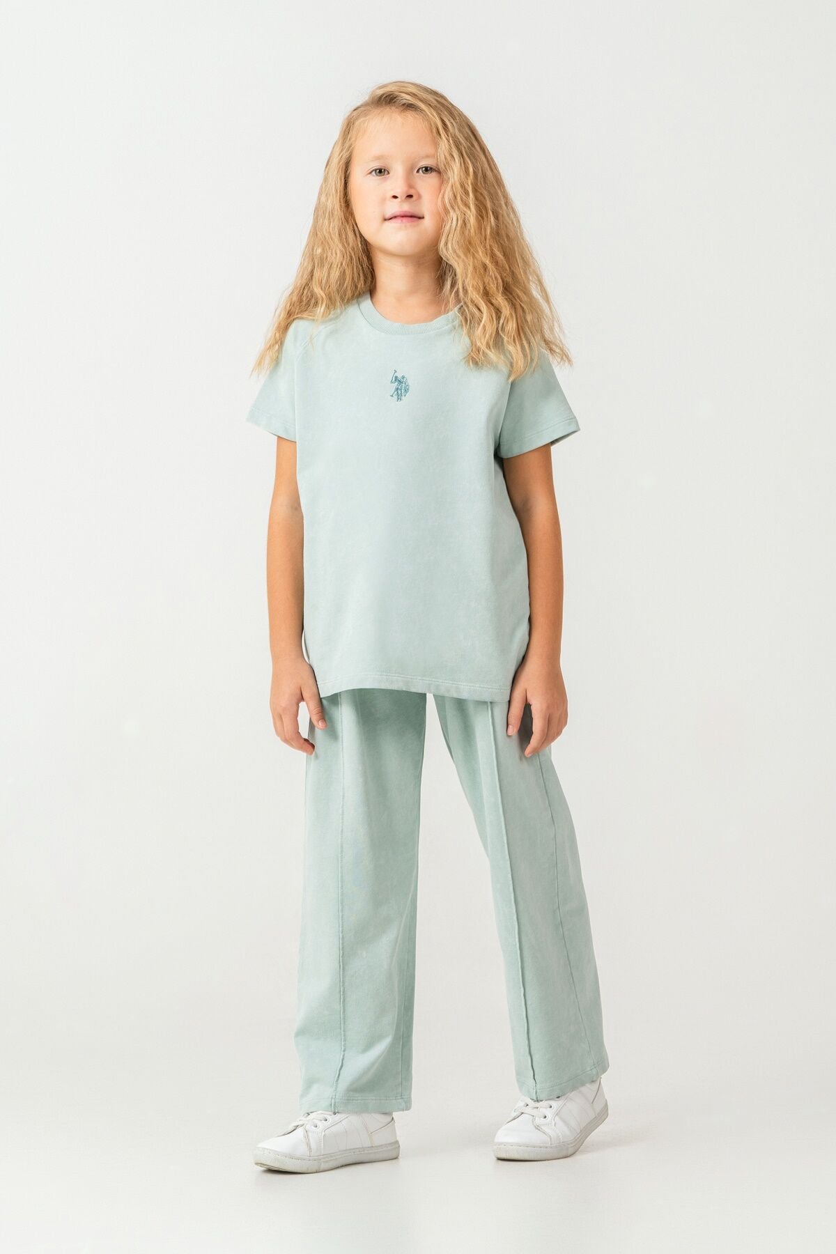 U.S. Polo Assn Kız Çocuk Yeşil Pijama Takım