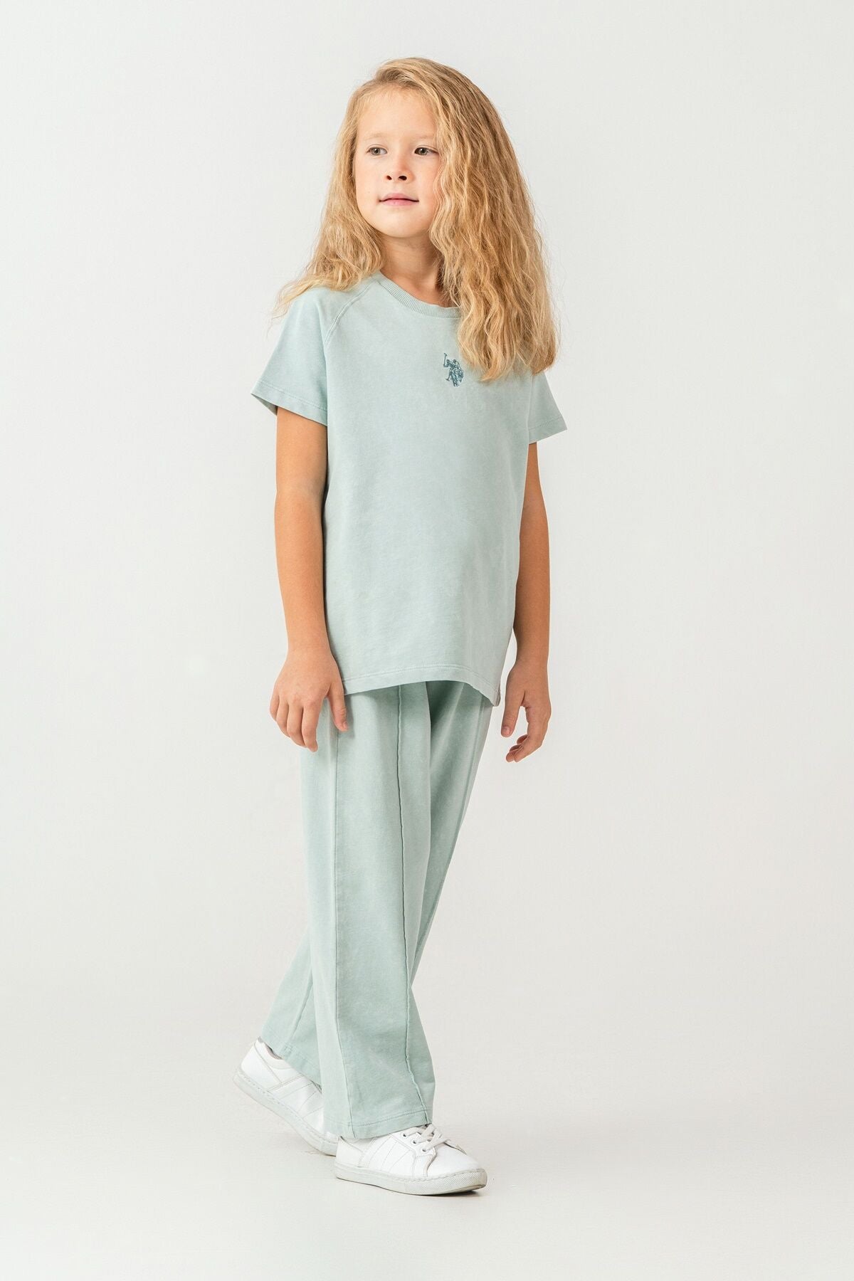 U.S. Polo Assn Kız Çocuk Yeşil Pijama Takım