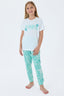 U.S. Polo Assn. Kız Çocuk Bisiklet Yaka Nakışlı Yazlık Regular Fit Yeşil Pijama Takımı US2506-C-V2