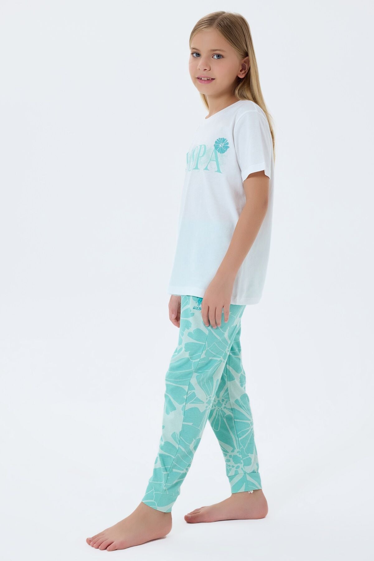 U.S. Polo Assn Kız Çocuk Yeşil Pijama Takım Ürün ikincil görseli