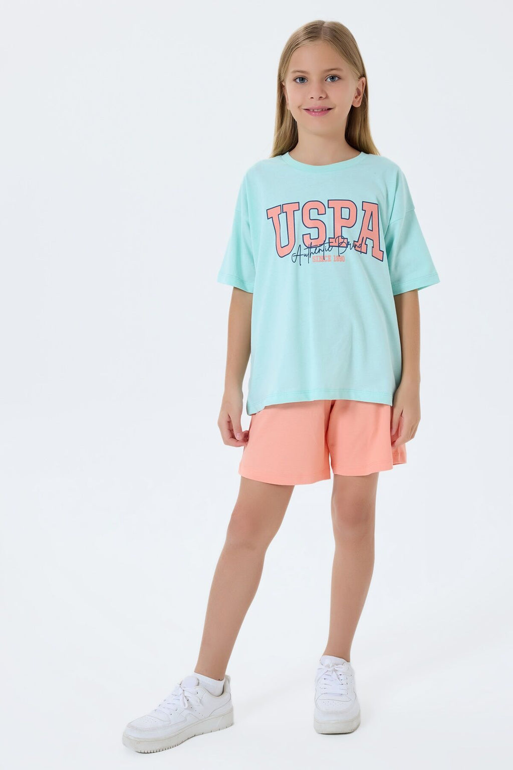 U.S. Polo Assn Kız Çocuk Yeşil Şort Takım