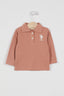 U.S. Polo Assn. Kız Bebek Polo Yaka Baskısız Kışlık Regular Fit Kahverengi T-Shirt USB994-B-V3