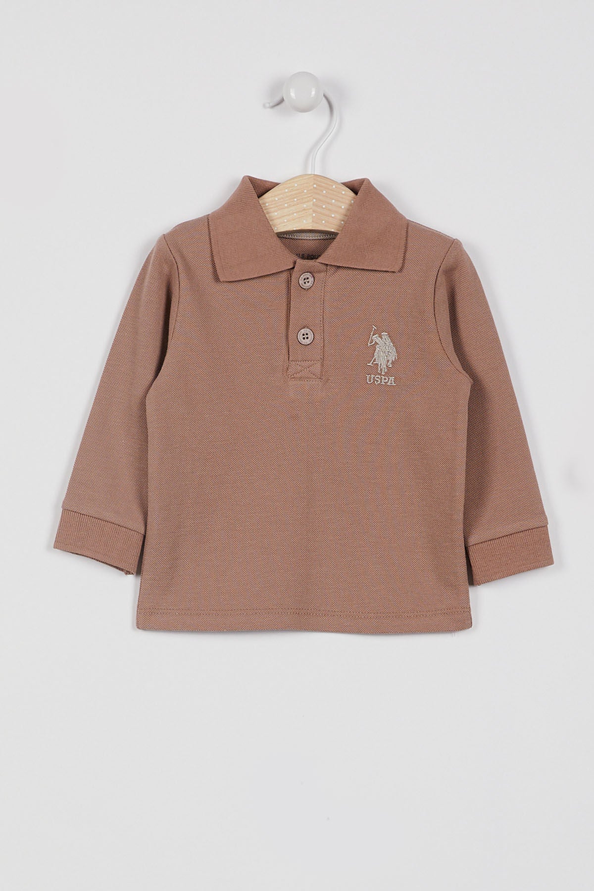 U.S. Polo Assn. Erkek Bebek Polo Yaka Baskısız Kışlık Regular Fit Kahverengi T-Shirt USB998-B-V2 Ürün ana görseli