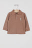 U.S. Polo Assn. Erkek Bebek Polo Yaka Baskısız Kışlık Regular Fit Kahverengi T-Shirt USB998-B-V2