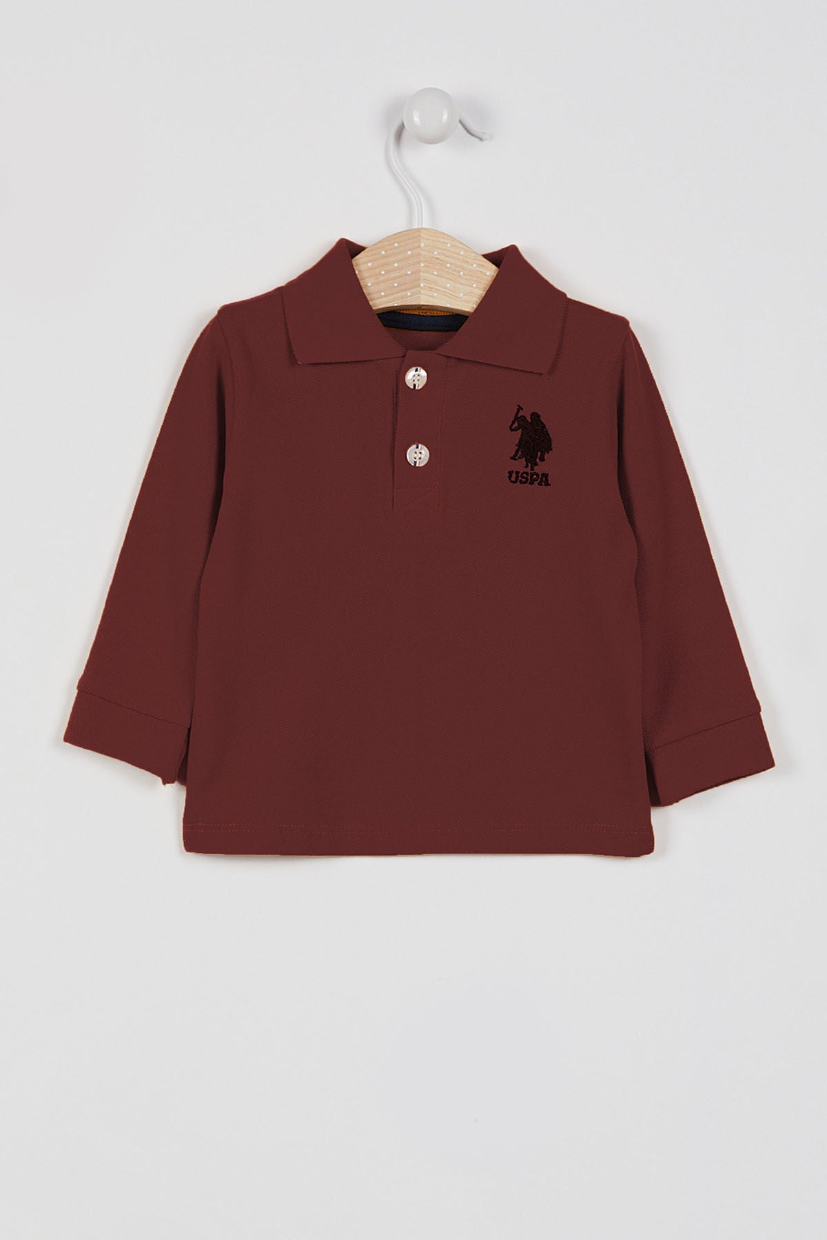 U.S. Polo Assn. Erkek Bebek Polo Yaka Baskısız Kışlık Regular Fit Bordo T-Shirt USB998-B-V11 Ürün ana görseli