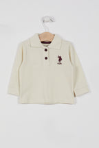 U.S. Polo Assn. Kız Bebek Polo Yaka Baskısız Kışlık Regular Fit Beyaz T-Shirt USB994-B-V2