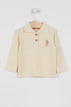 U.S. Polo Assn. Kız Bebek Polo Yaka Baskısız Kışlık Regular Fit Beyaz T-Shirt USB994-B-V4