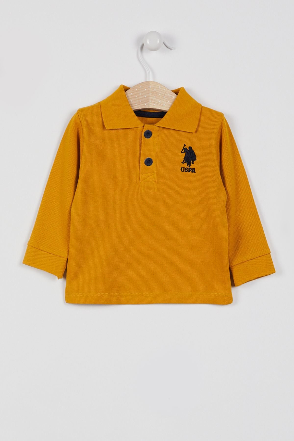 U.S. Polo Assn. Erkek Bebek Polo Yaka Baskısız Kışlık Regular Fit Sarı T-Shirt USB998-B-V9