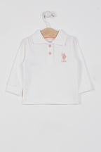 U.S. Polo Assn. Kız Bebek Polo Yaka Baskısız Kışlık Regular Fit Krem T-Shirt USB994-B-V7