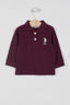 U.S. Polo Assn. Kız Bebek Polo Yaka Baskısız Kışlık Regular Fit Mor T-Shirt USB994-B-V1