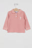 U.S. Polo Assn. Kız Bebek Polo Yaka Baskısız Kışlık Regular Fit Pembe T-Shirt USB994-B-V9