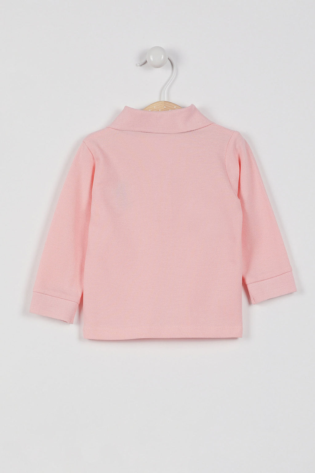 U.S. Polo Assn. Kız Bebek Polo Yaka Baskısız Kışlık Regular Fit Pembe T-Shirt USB994-B-V6