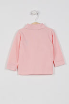U.S. Polo Assn. Kız Bebek Polo Yaka Baskısız Kışlık Regular Fit Pembe T-Shirt USB994-B-V6