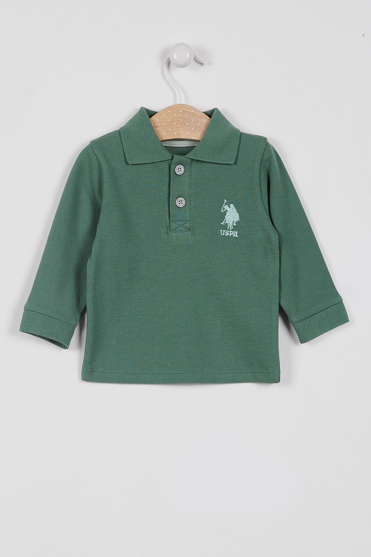 U.S. Polo Assn. Erkek Bebek Polo Yaka Baskısız Kışlık Regular Fit Yeşil T-Shirt USB998-B-V7 Ürün ana görseli