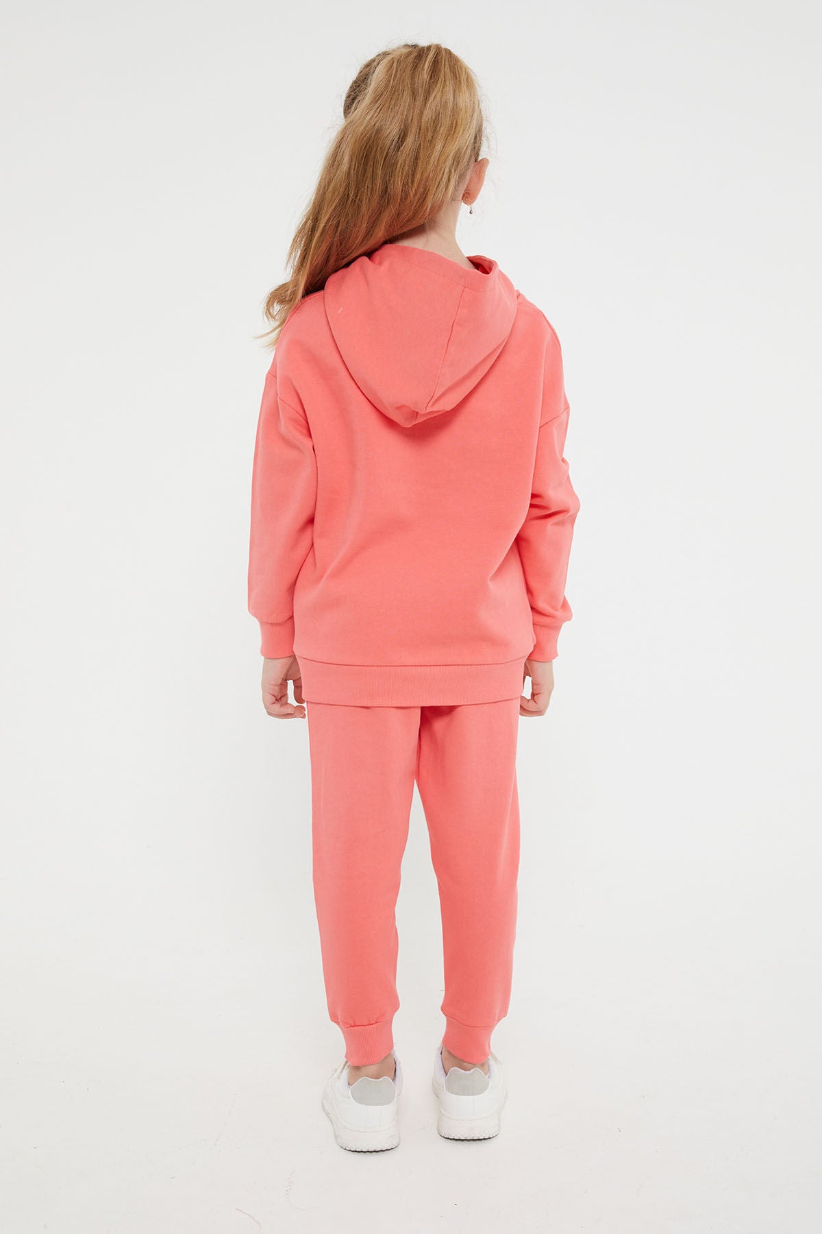 U.S. Polo Assn. Kız Çocuk Kapüşonlu Nakışlı Kışlık Regular Fit Pembe Eşofman Takımı US1205-C-V1