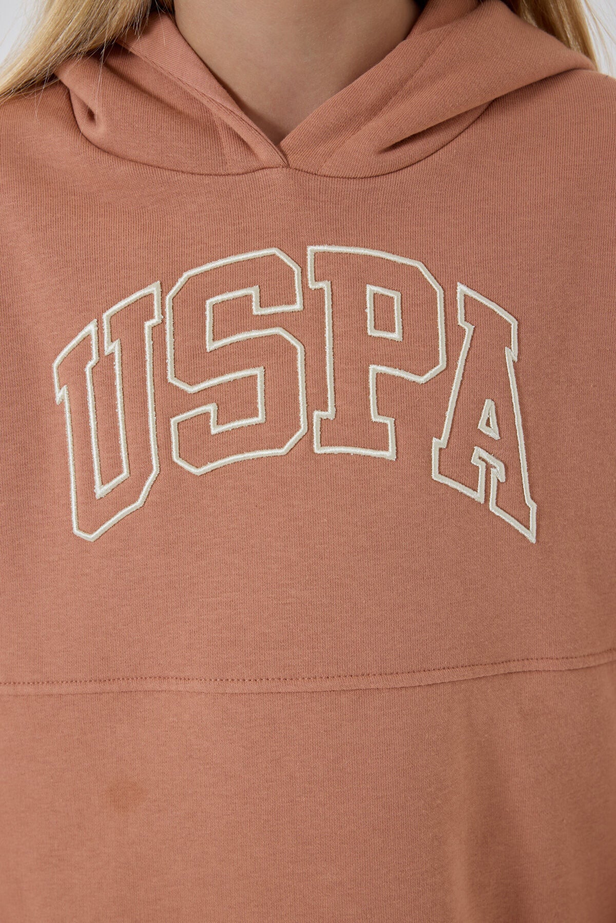 U.S. Polo Assn. Kız Çocuk Kapüşonlu Nakışlı Kışlık Regular Fit Bordo Eşofman Takımı US1205-C-V6