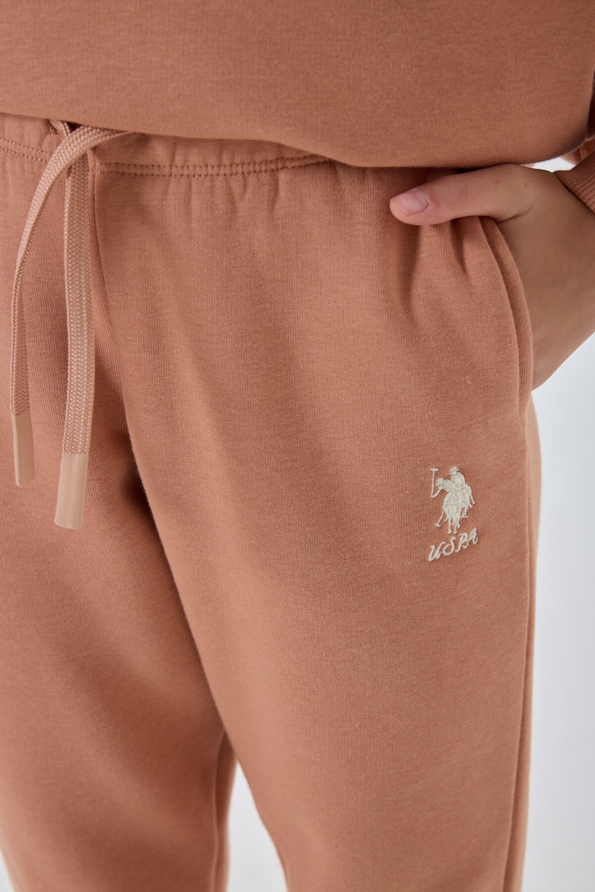 U.s. Polo Assn Lisanslı Classic Detaylı Kiremit Kız Çocuk Kapüşonlu Eşofman Takım