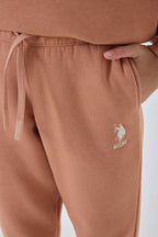 U.S. Polo Assn. Kız Çocuk Kapüşonlu Nakışlı Kışlık Regular Fit Bordo Eşofman Takımı US1205-C-V6