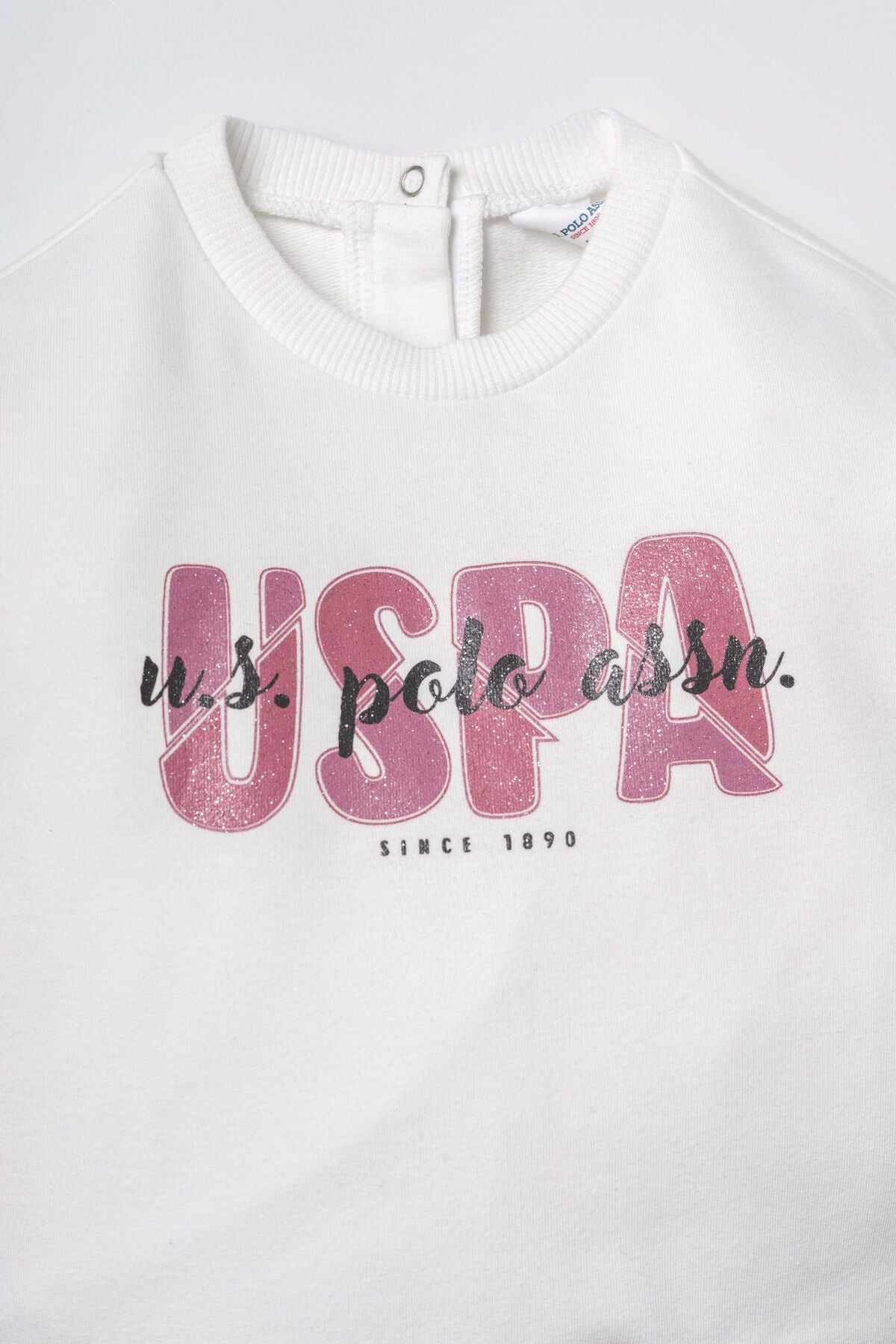 U.S. Polo Assn. Nakışlı Kız Bebek Beyaz Uzun Kol Pijama Takım USB3232-C-V1