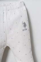 U.S. Polo Assn. Nakışlı Kız Bebek Beyaz Uzun Kol Pijama Takım USB3236-C-V1