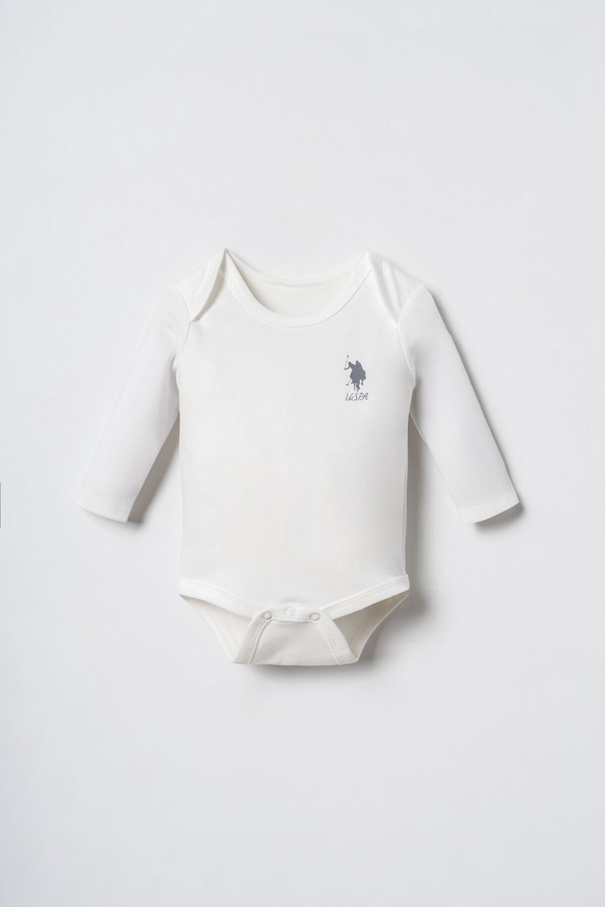 U.S. Polo Assn. Nakışlı Kız Bebek Beyaz Uzun Kol Pijama Takım USB3236-C-V1