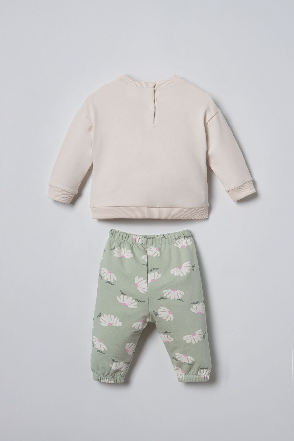 U.S. Polo Assn. Nakışlı Kız Bebek Beyaz Uzun Kol Pijama Takım USB3257-C-V1