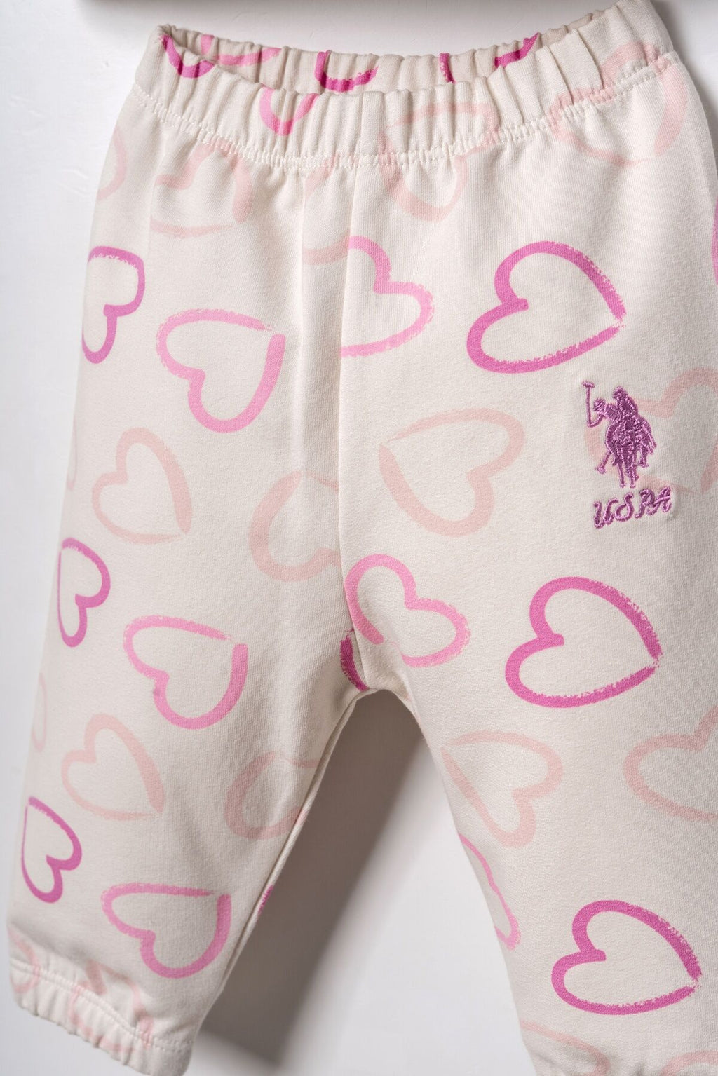 U.S. Polo Assn. Nakışlı Kız Bebek Beyaz Uzun Kol Pijama Takım USB3261-C-V1