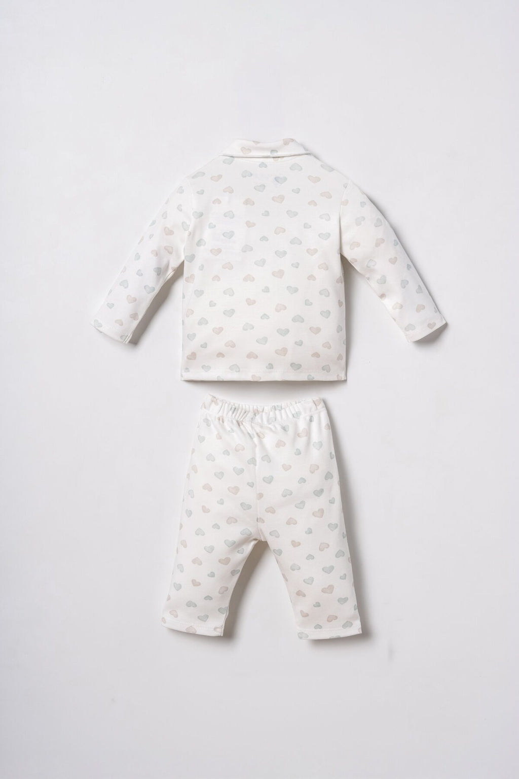 U.S. Polo Assn. Nakışlı Kız Bebek Cute Hearts Beyaz Gömlek Pijama Takımı USB3203-C-V1
