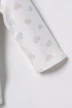 U.S. Polo Assn. Nakışlı Kız Bebek Cute Hearts Beyaz Gömlek Pijama Takımı USB3203-C-V1